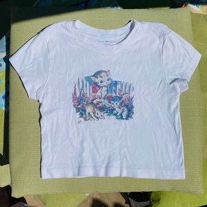 rare brandy melville cropped kitten tee